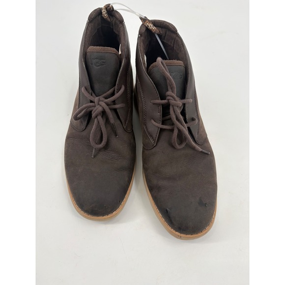 UGG Mens Neumel Flex Chukka Boots Dark Brown Leather Suede Lace Up Size 10